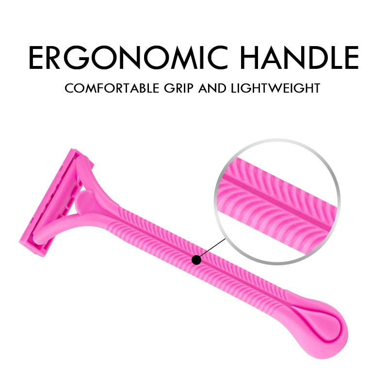 Women Disposable Razor for Two Blades Stainless Steel Fixed Head